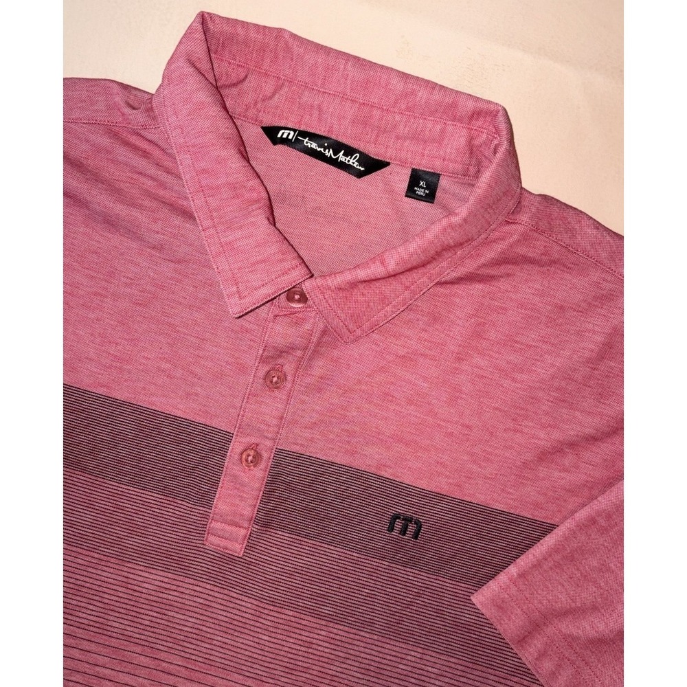 Travis Mathew Performance Golf Polo XL Heather Red Pima Cotten Blend